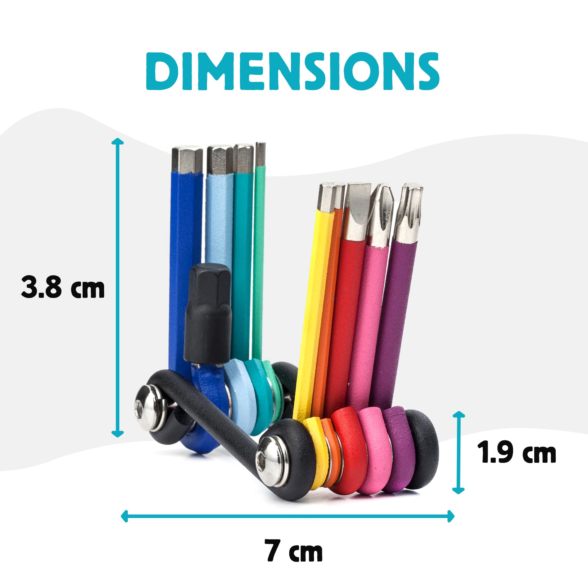 Kikkerland 9-in-1 Rainbow Multi-Tool – Compact & Durable 9-Bit